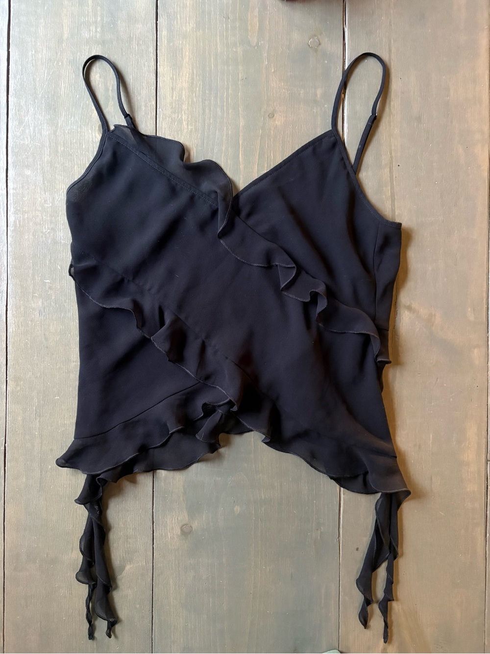 Wilfred Black Ruffle Tie-Hem Camisole